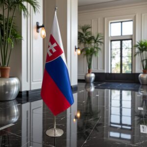 drapeau Slovaquie avec socle