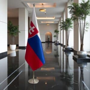 drapeau Slovaquie avec socle