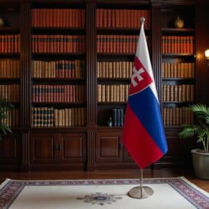 drapeau Slovaquie avec socle