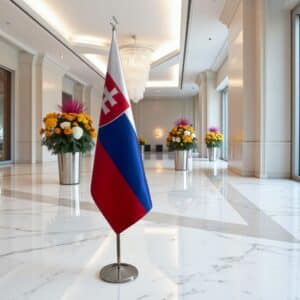 drapeau Slovaquie avec pied