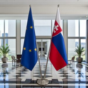 drapeau Slovaquie sur pied