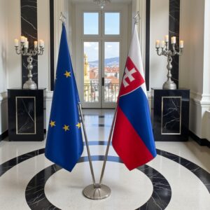 drapeau Slovaquie sur pied