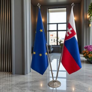 drapeau Slovaquie sur pied