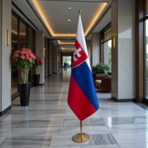 drapeau Slovaquie avec socle