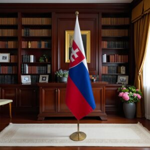 drapeau Slovaquie avec socle