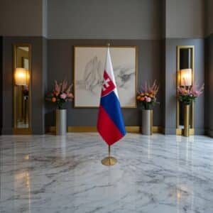 drapeau Slovaquie avec socle