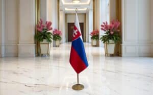 drapeau Slovaquie avec socle