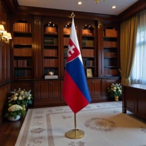 drapeau Slovaquie avec socle