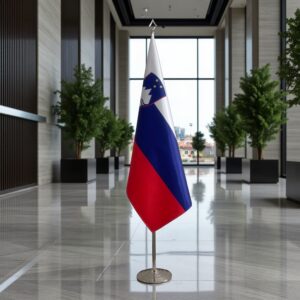 drapeau Slovenie avec pied