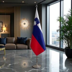 drapeau Slovenie avec socle