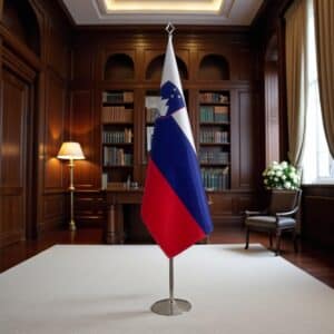 drapeau Slovenie avec socle