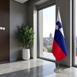 drapeau Slovenie avec socle