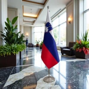 drapeau Slovenie avec socle