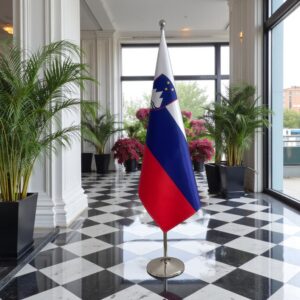 drapeau Slovenie avec socle