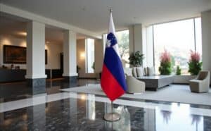 drapeau Slovenie avec socle