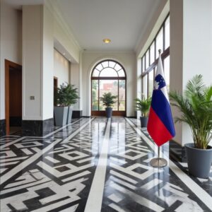 drapeau Slovenie avec socle