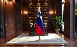 drapeau Slovenie avec socle