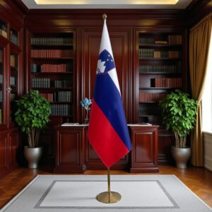 drapeau Slovenie avec hampe