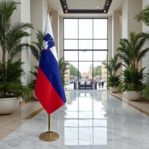 drapeau Slovenie avec hampe