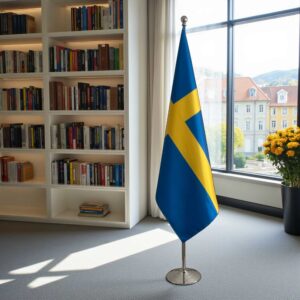 drapeau Suède avec pied