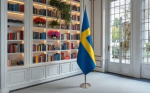 drapeau Suède avec pied