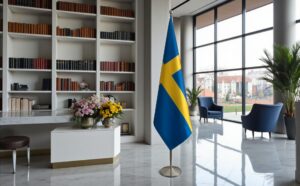 drapeau Suède avec pied