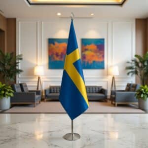 drapeau Suède avec pied