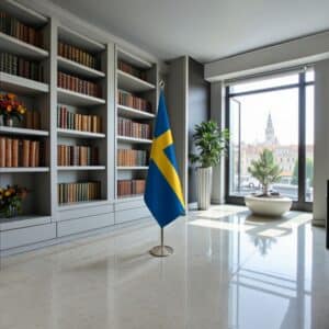 drapeau Suède avec pied