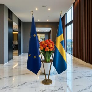 drapeau Suède avec pied