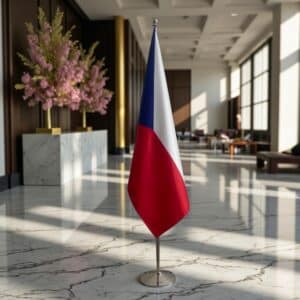 drapeau Tchequie avec mat