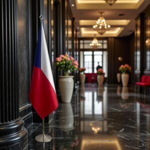 drapeau Tchequie avec mat