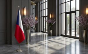 drapeau Tchequie avec mat