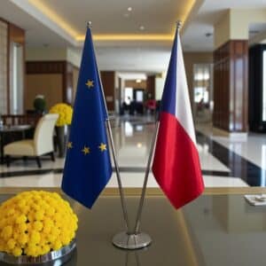 drapeau Tchequie et UE