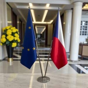 drapeau Tchequie et UE