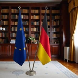 drapeau allemand avec socle