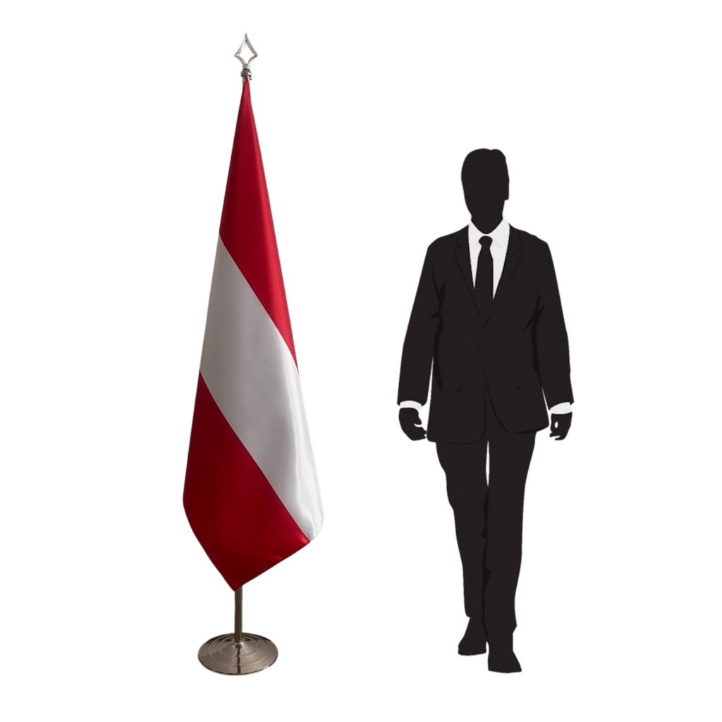 Bandera de Austria en asta