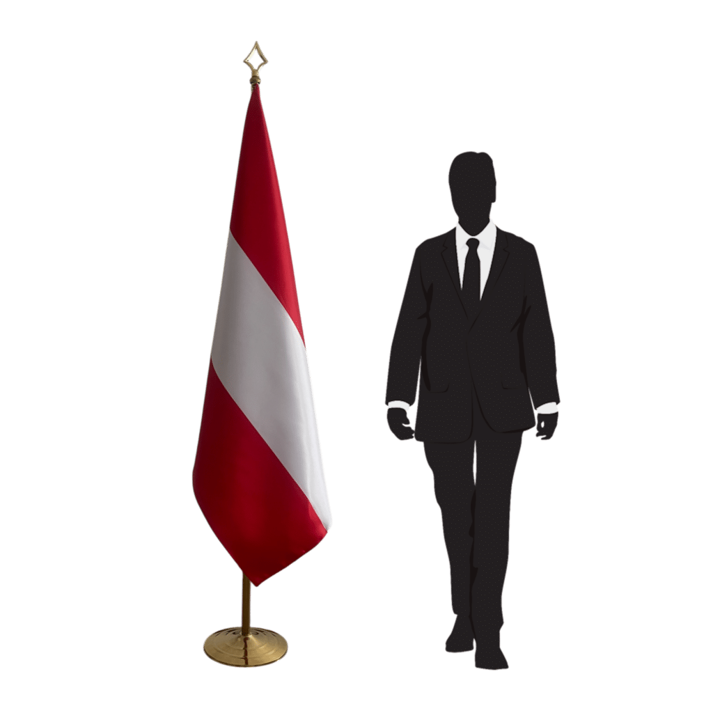 Bandera de Austria en asta