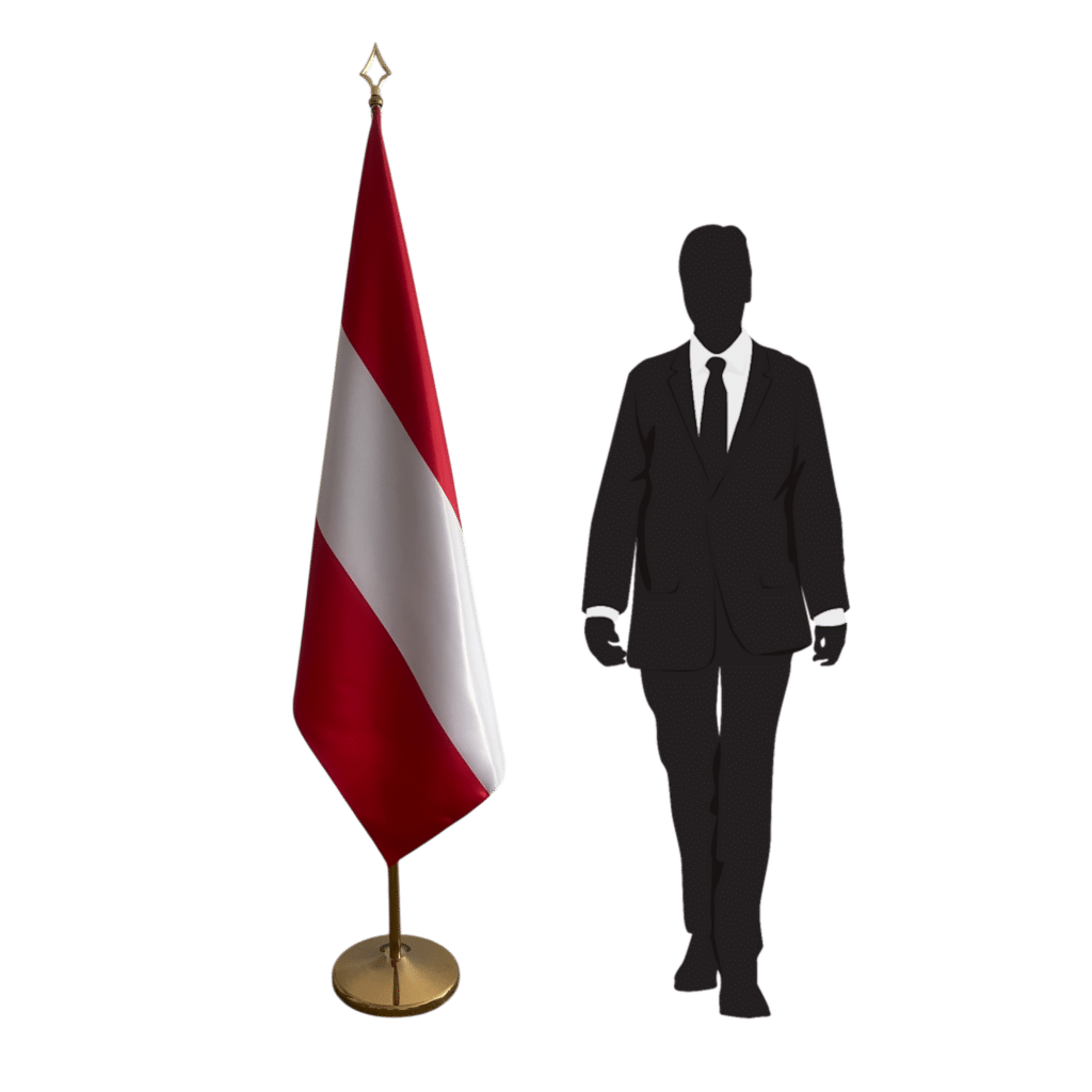 Bandera de Austria en asta