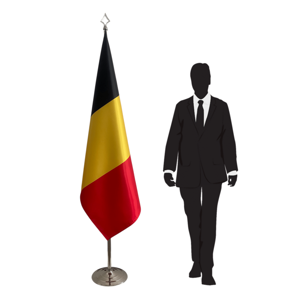 Bandera belga en el atril