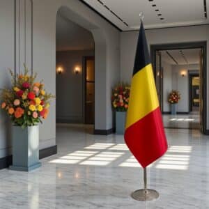 drapeau belge sur hampe