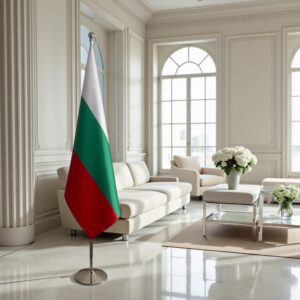 drapeau bulgarie avec hampe