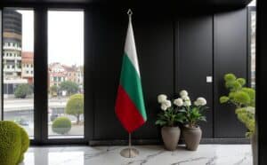 drapeau bulgarie avec hampe