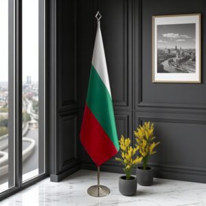 drapeau bulgarie avec pied