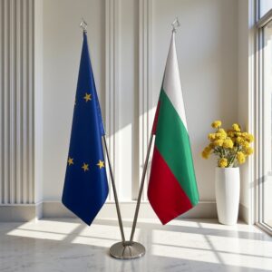 drapeau bulgarie sur socle