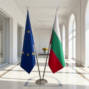 drapeau bulgarie sur socle