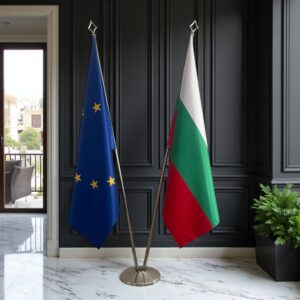 drapeau bulgarie sur socle