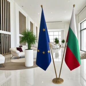 drapeau bulgarie avec mât