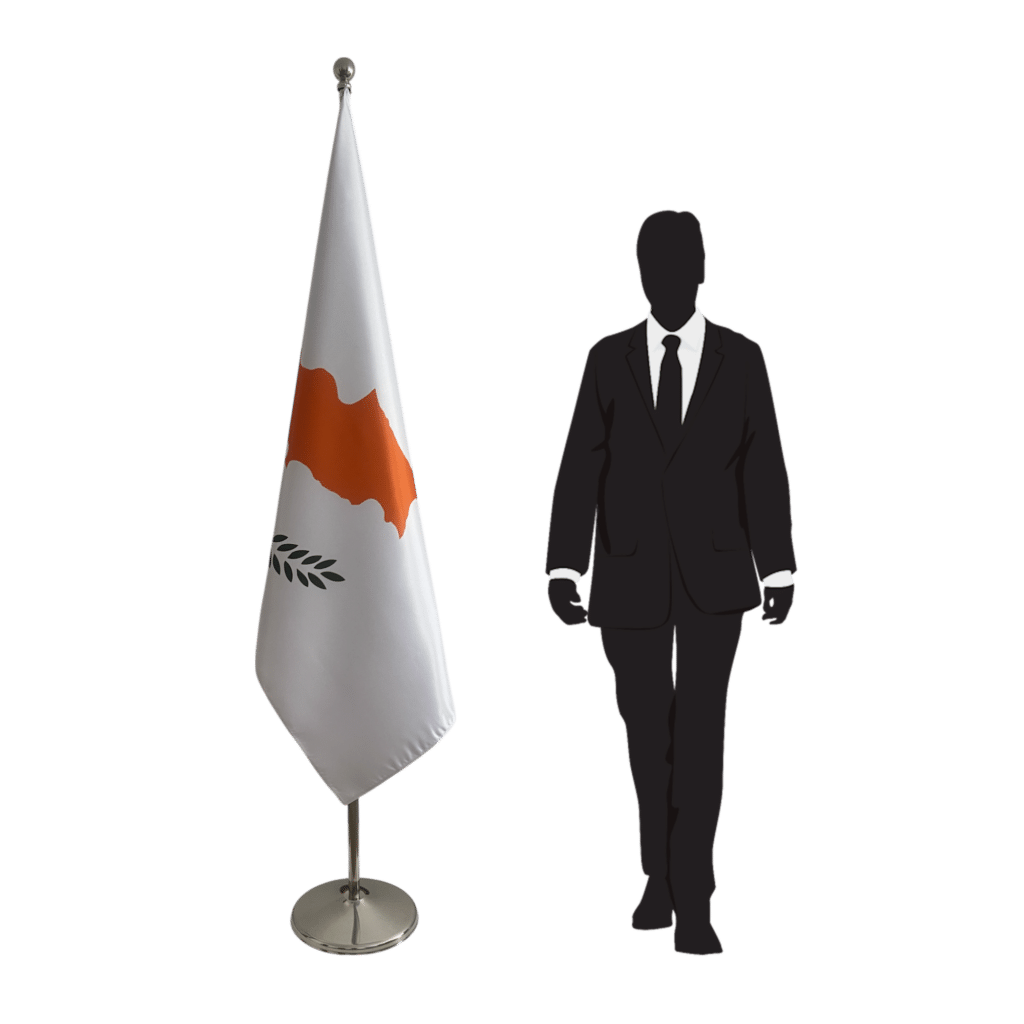 bandera de chipre en asta
