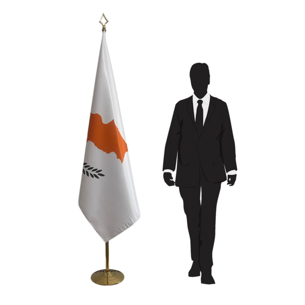 bandera de chipre en asta