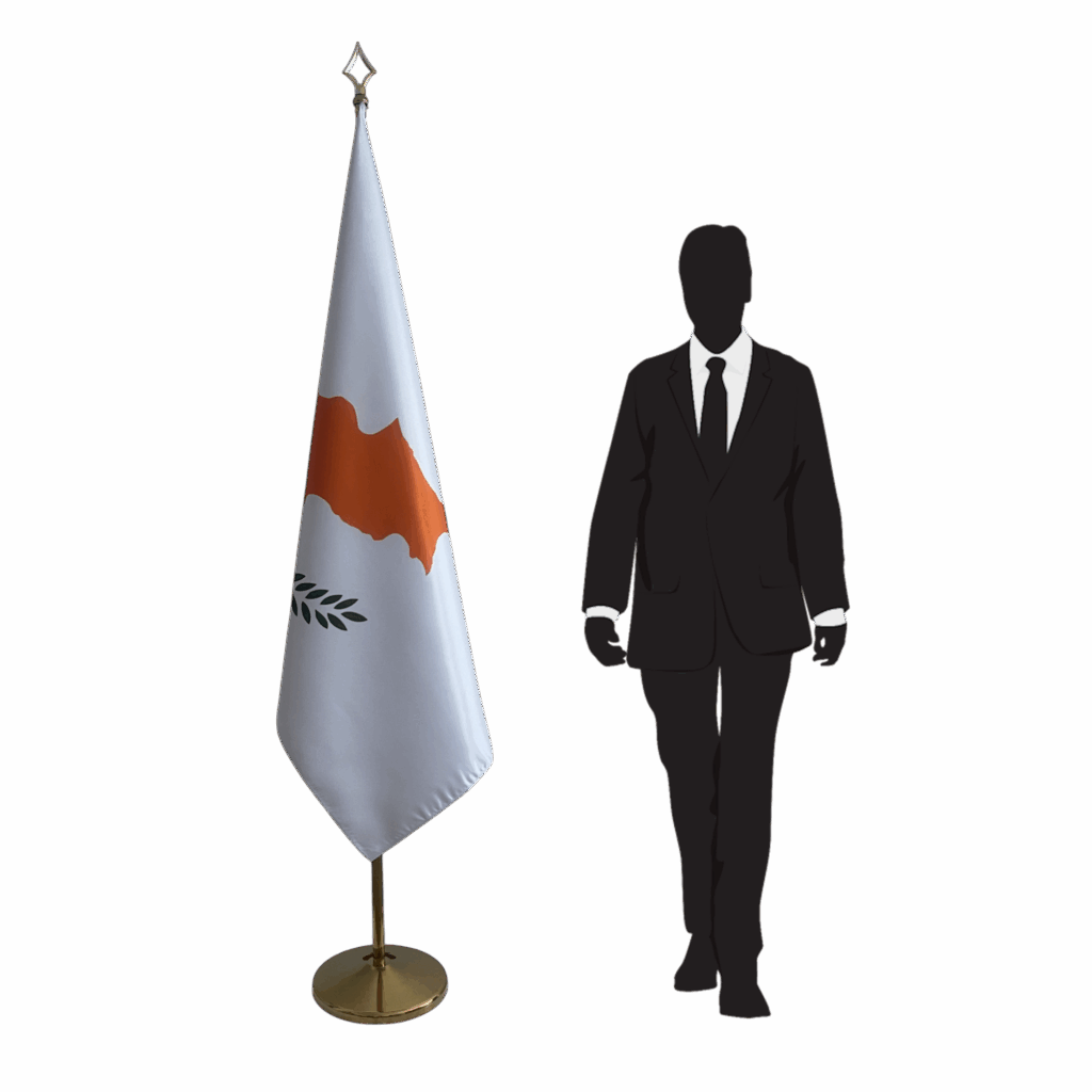 bandera de chipre en asta